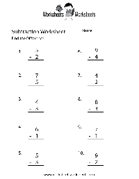Free Printable Math Worksheets Subtraction