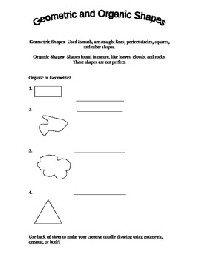 Geometric and Organic Shapes Art Worksheet