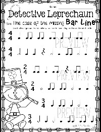 Music Bar Lines Worksheet