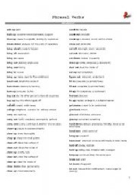 Phrasal Verb List