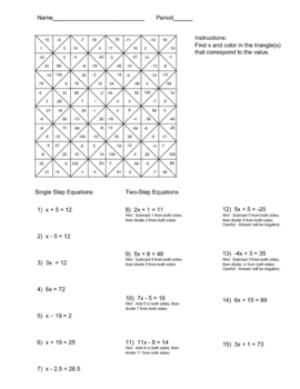 12 Best Images of One Step Equations Coloring Worksheet - One Step
