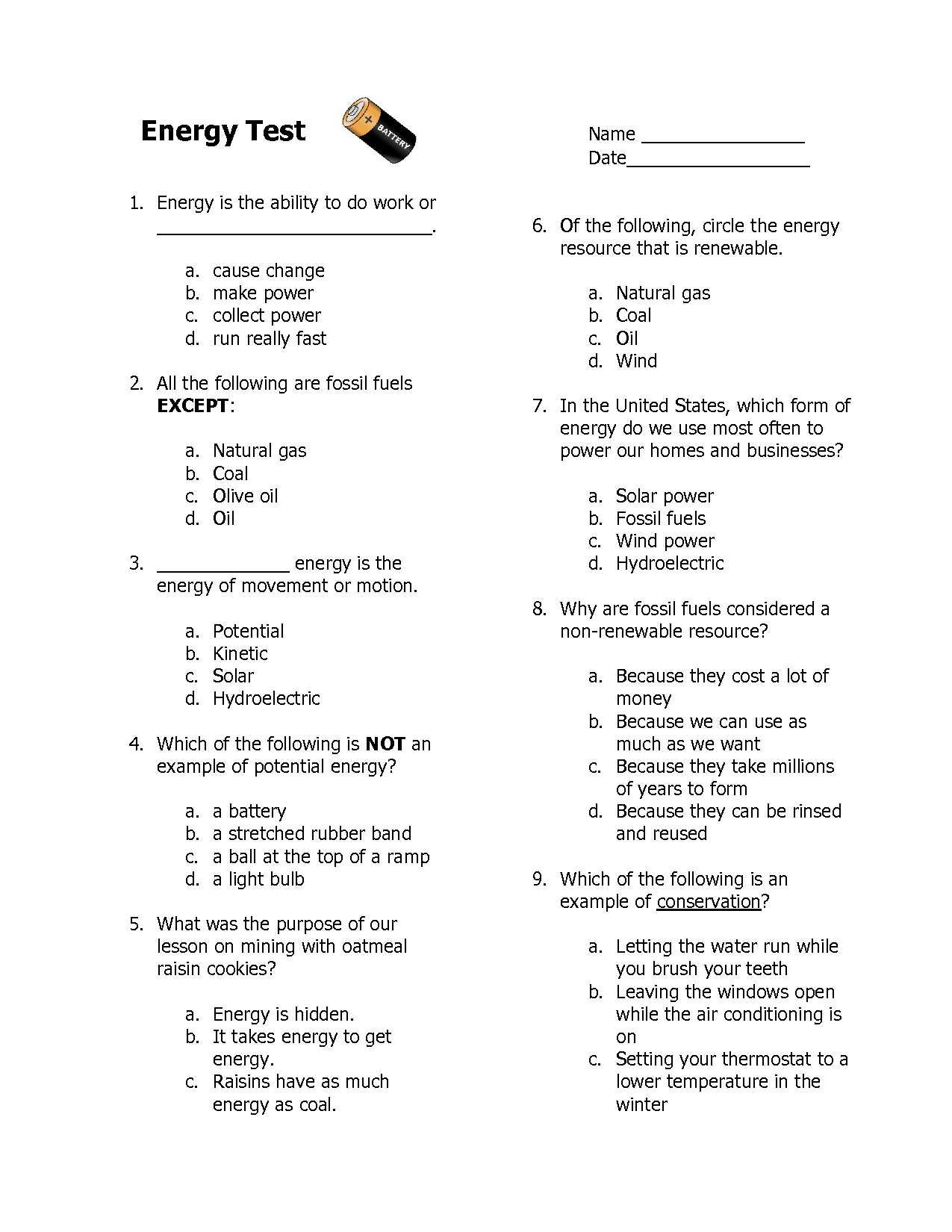 Energy Transformation Worksheet 4th Grade energy-transformation-worksheet-4th-grade