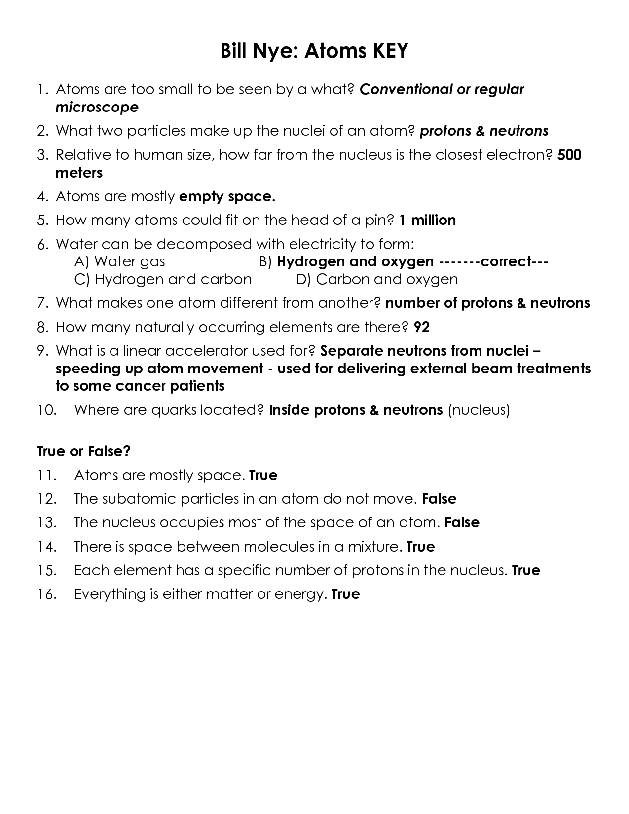 Bill Nye Water Cycle Worksheet