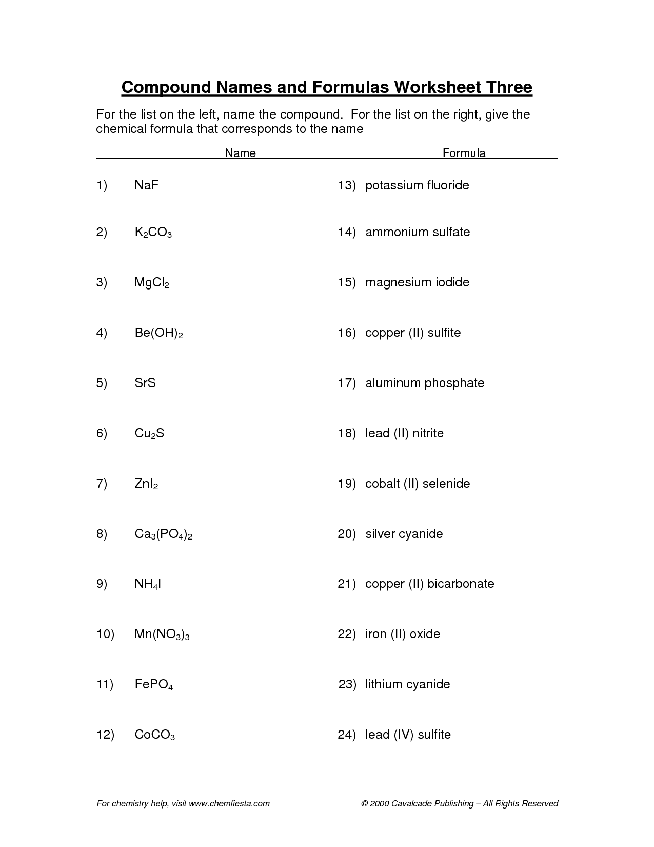 17 Best Images of Formulas Of Ionic Compounds Worksheet  Writing Ionic Compound Formula 