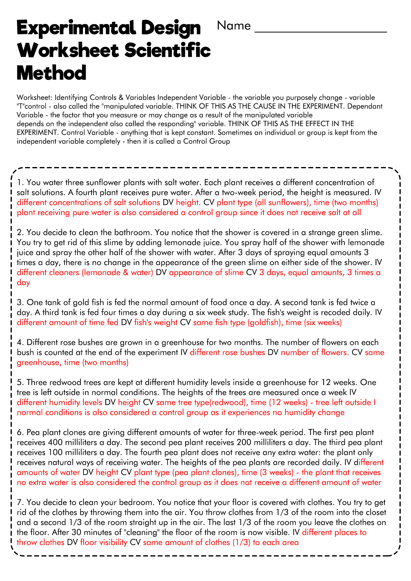 14 Best Images of Scientific Variables Worksheet - Scientific Method