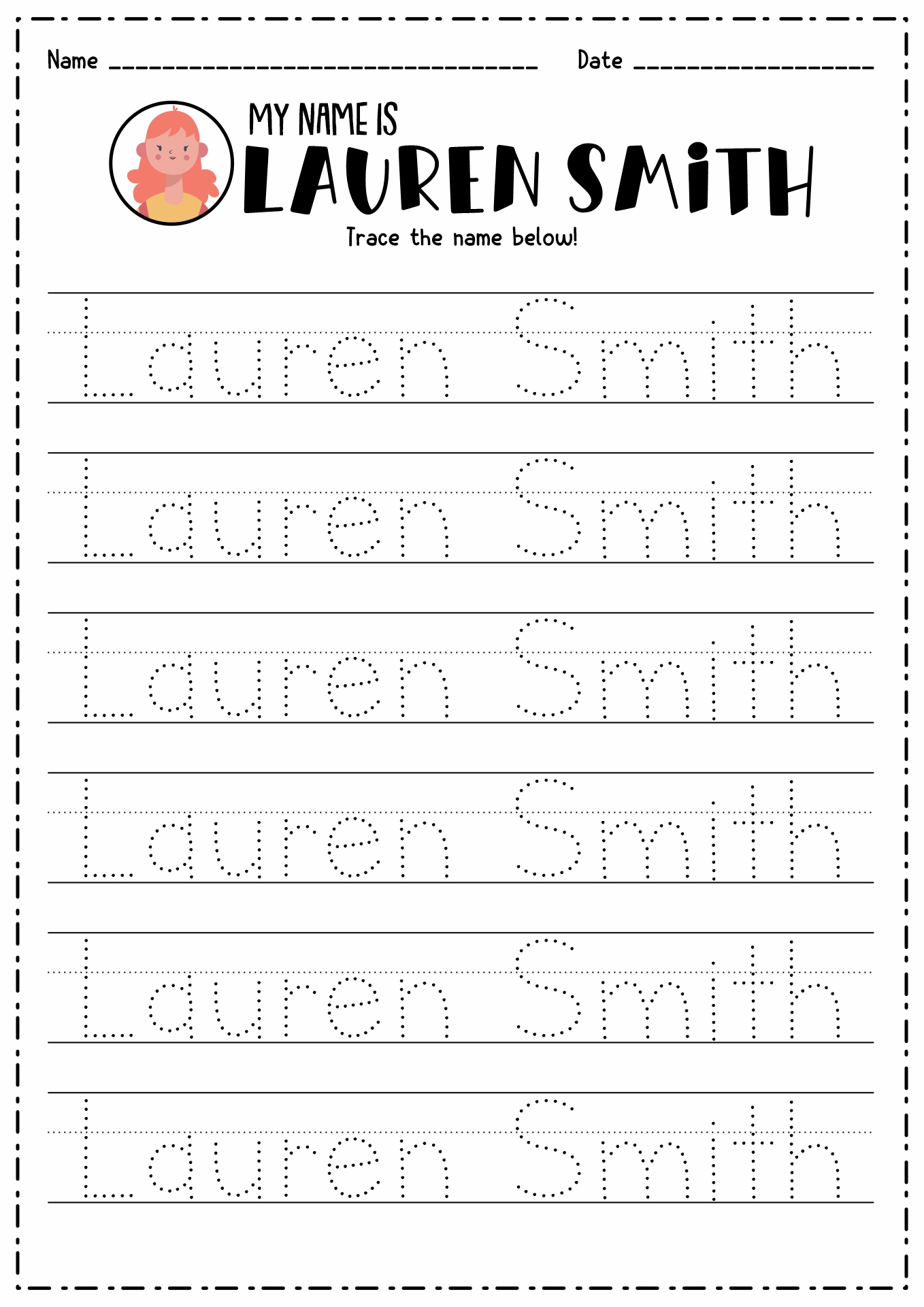 14 Best Images of Create Name Tracing Worksheets Create Your Own