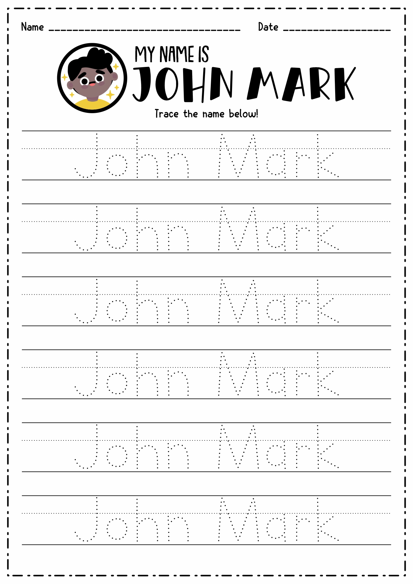 Create Your Own Tracing Name Worksheet Name Tracing Handwriting