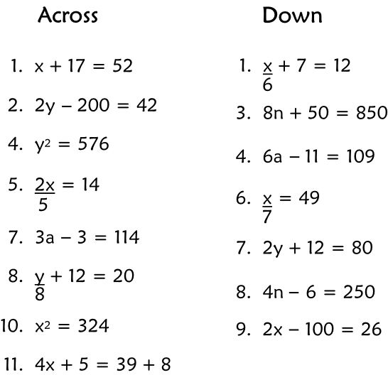 Math Algebra 1 Equations