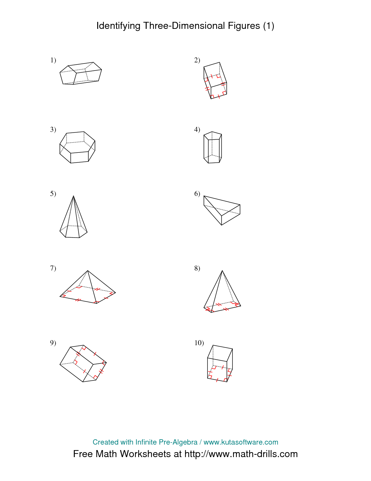 14 Best Images of Prisms And Pyramids Describe Worksheets - Surface
