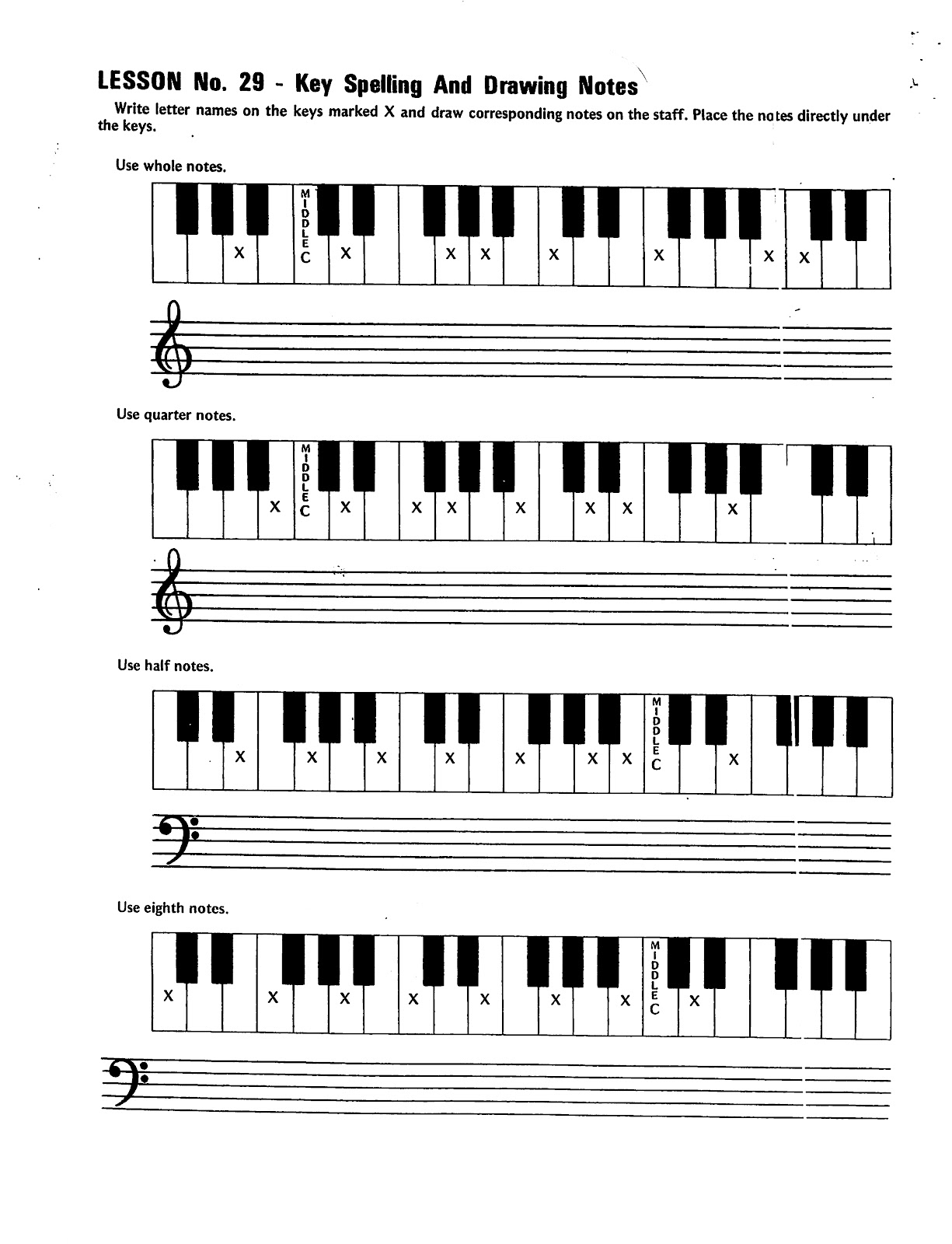 Printable Piano Keys Chart Printable Blank World
