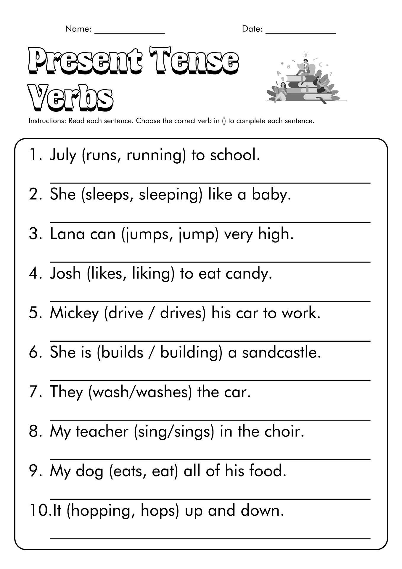 Future Tense Verb Worksheets 3rd Grade