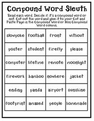 Printable First Grade Compound Words