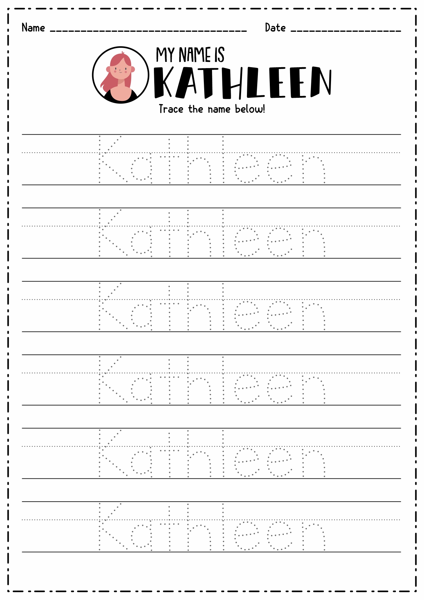 14 Best Images of Create Name Tracing Worksheets  Create Your Own Tracing Name Worksheet, Free 