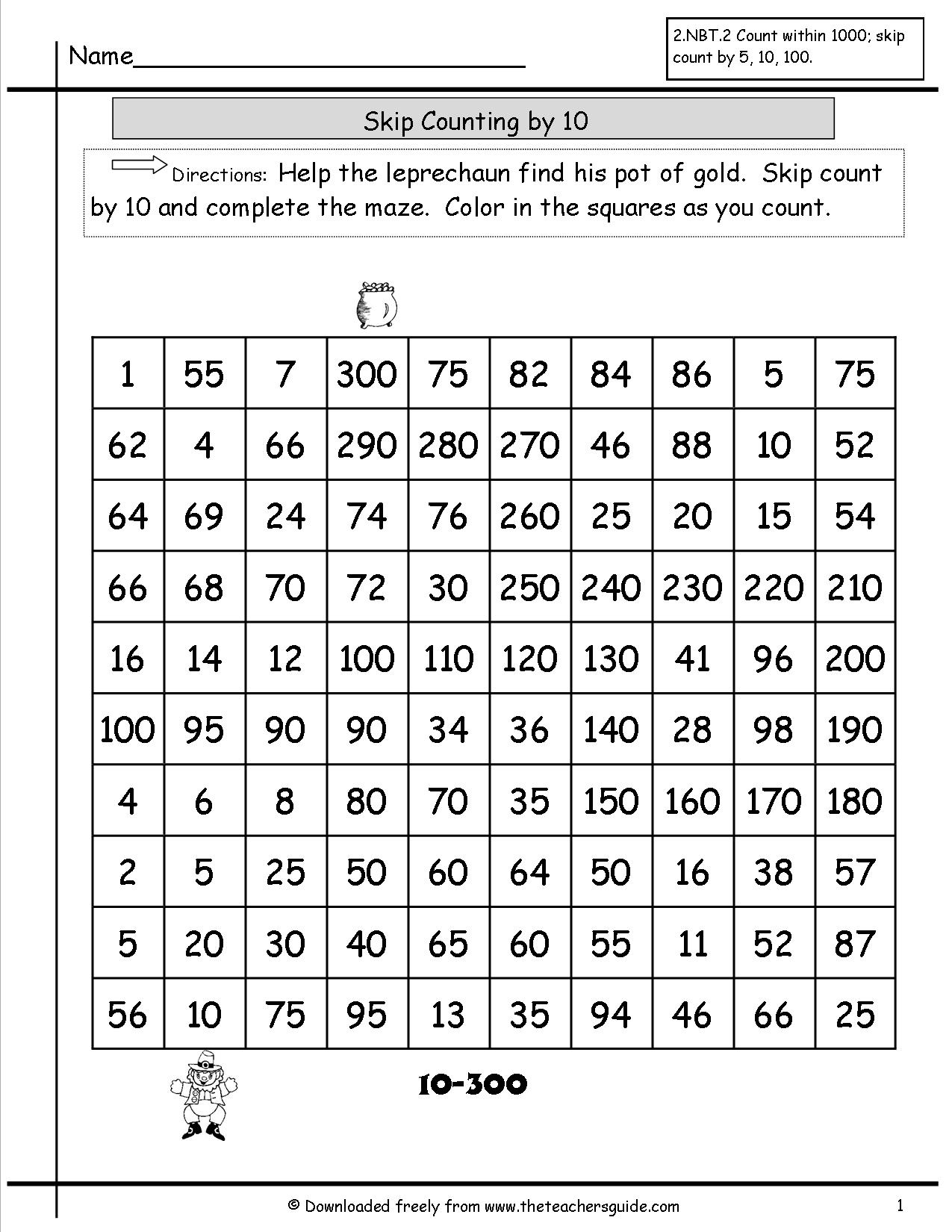 15 Best Images of Count By 5S Worksheet Printable - Skip Counting by 10