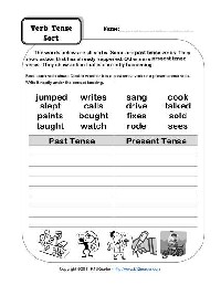 Verb Tense Worksheets 3rd Grade