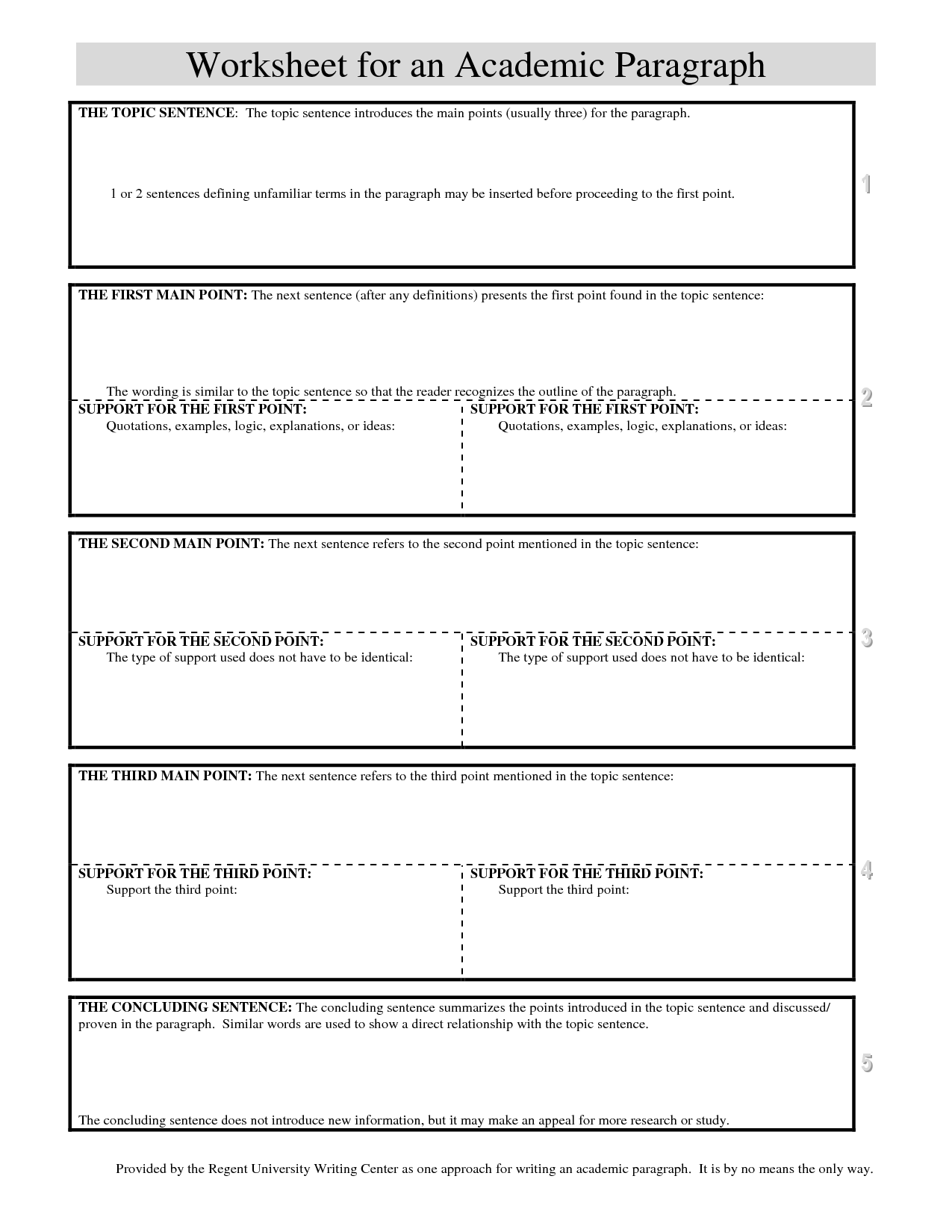 How To Write A Topic Sentence Worksheets