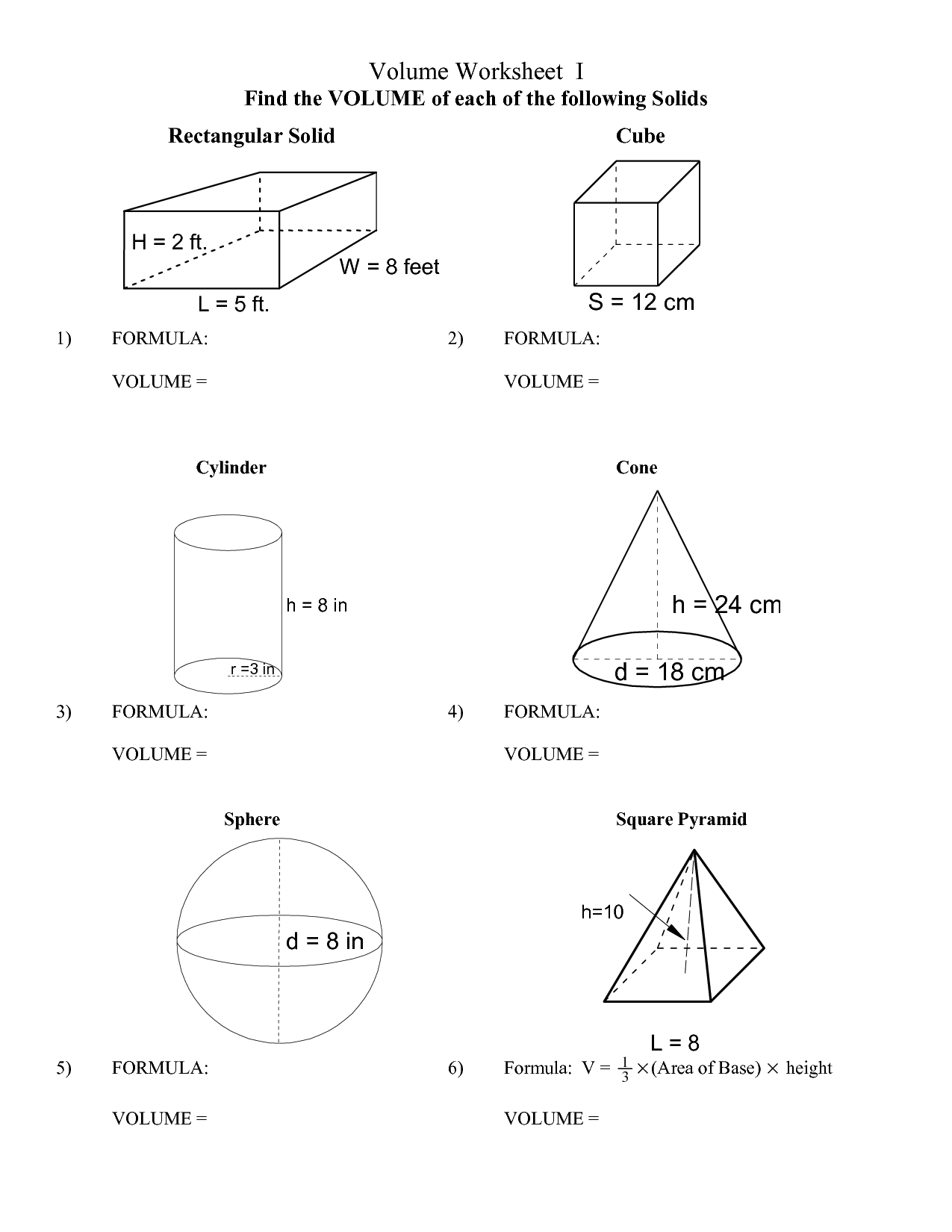 14 Best Images of Prisms And Pyramids Describe Worksheets - Surface