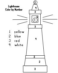 Color by Number Lighthouse