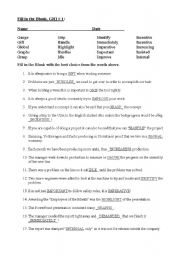 Fill in the Blank Worksheets with Answer Key