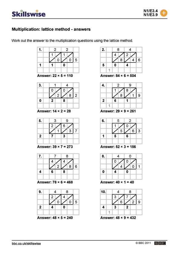 9 Best Images Of Lattice Multiplication Worksheets 3 By 1 Lattice Multiplication Worksheets 