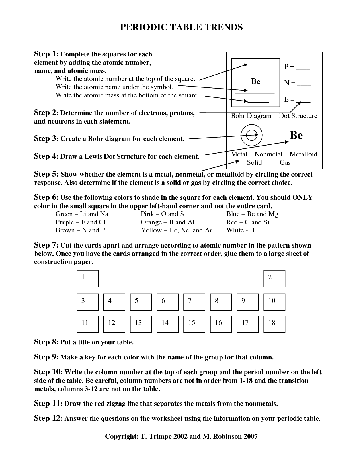 The Periodic Table Worksheet Answers