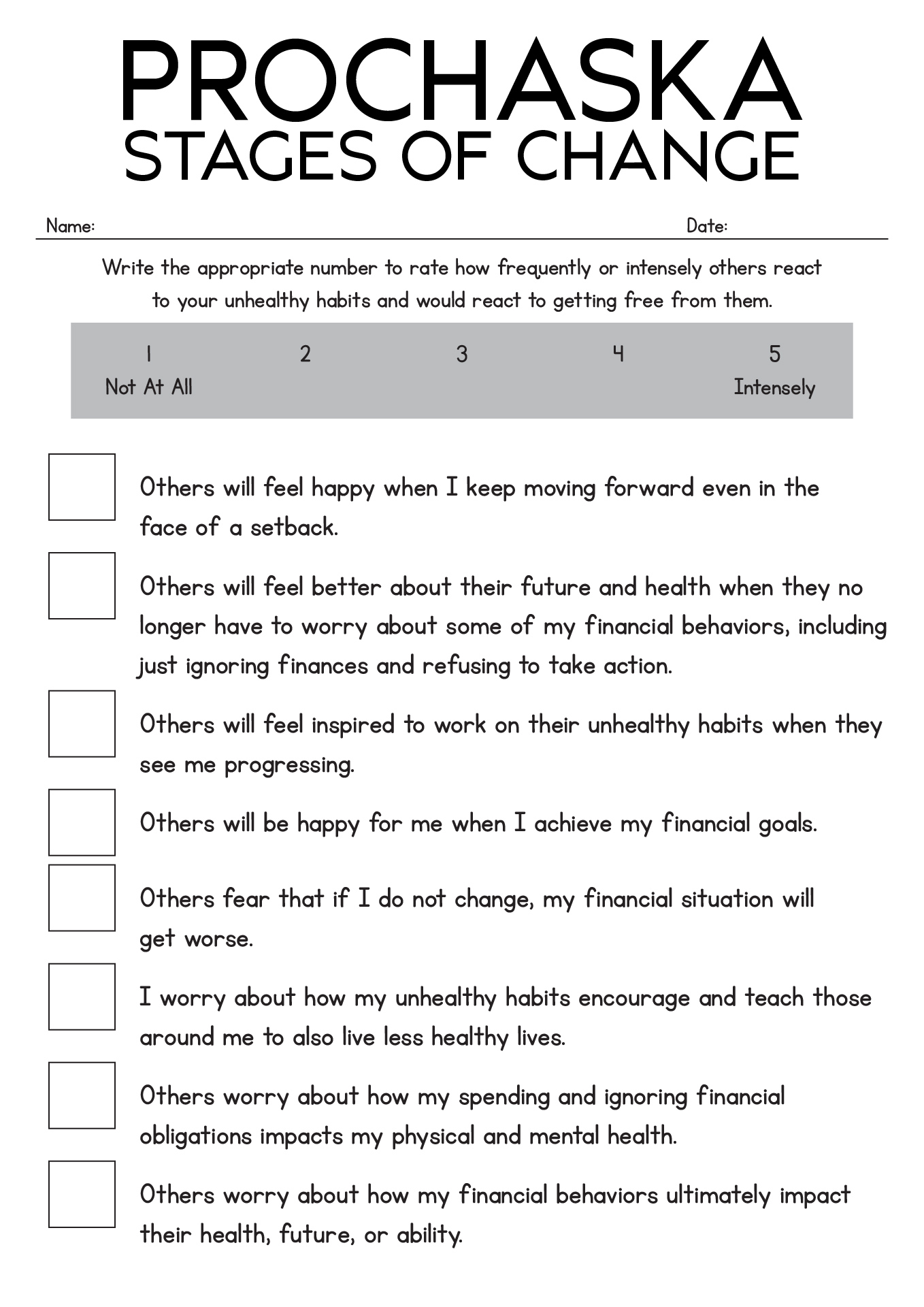 8 Best Images of Stages Of Change Worksheet Addiction  Stages of Change Questionnaire 