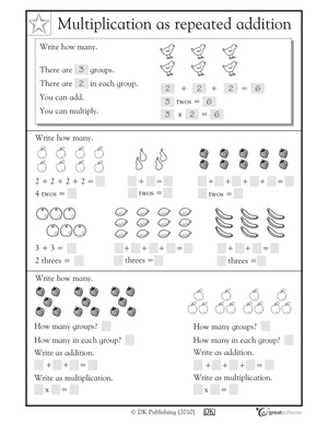 Repeated Addition Worksheets 2nd Grade
