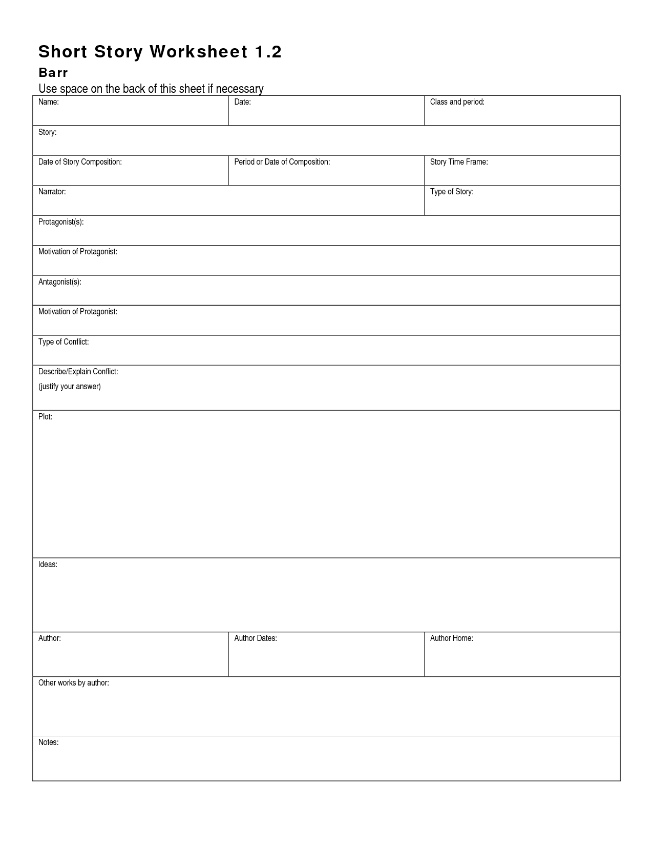 Short story analysis worksheet pdf Short story analysis worksheet pdf picture
