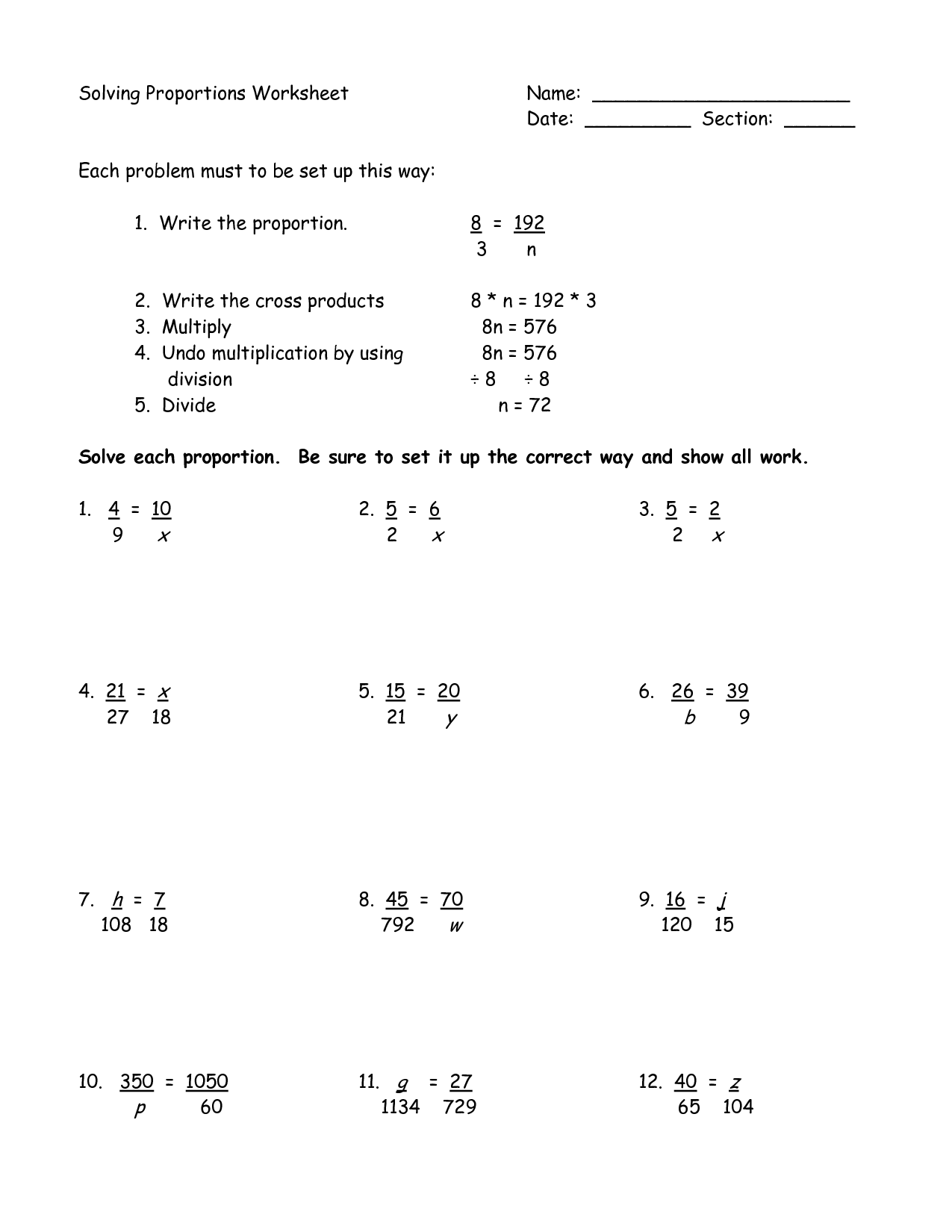 Scale Factor Worksheet 7th Grade