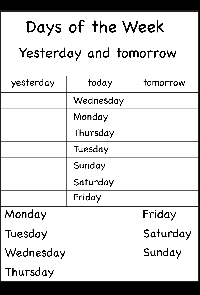 Days of Week Worksheets Printable