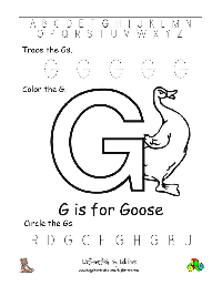 Free Printable Alphabet Letter G Worksheets