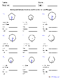 Perimeter of Regular Polygons Worksheet