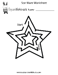 Printable Preschool Star Worksheets