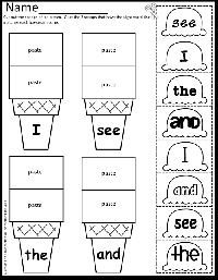 Sight Word Cut and Paste