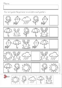 Spring Pattern Worksheets Kindergarten