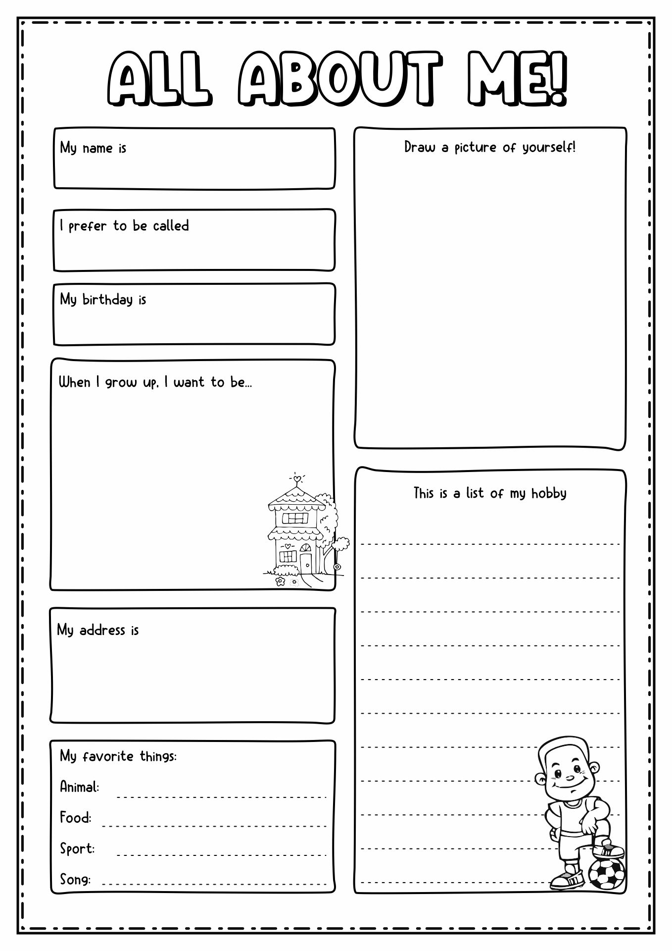 Free Printable All About Me Teacher