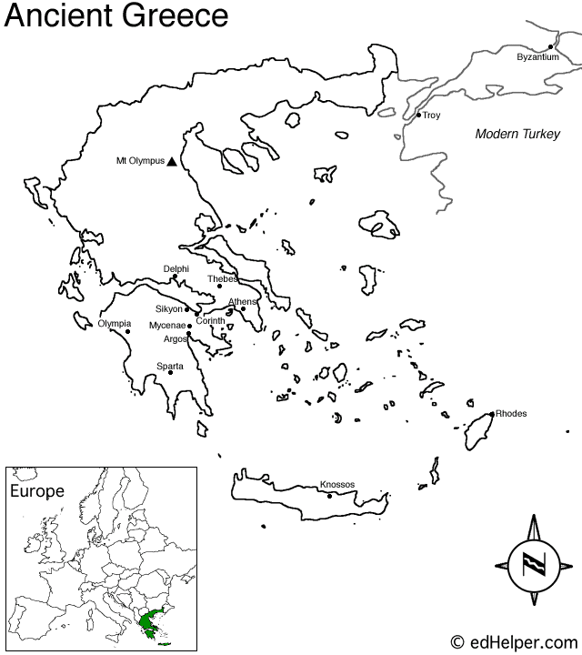 Ancient Greece Map Outline
