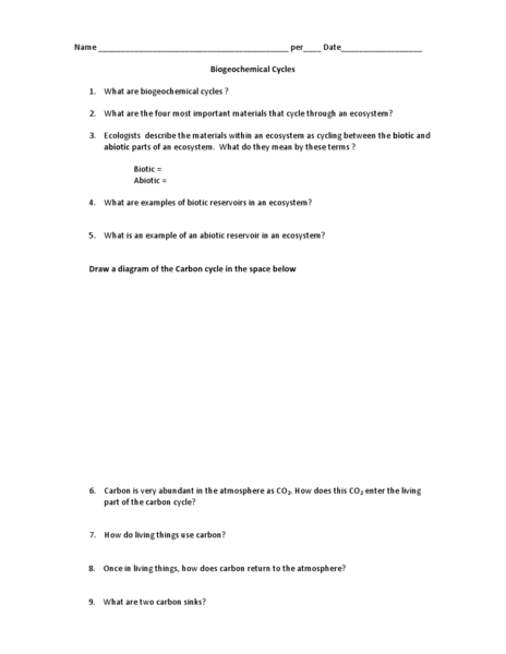 13 Best Images Of Carbon Dioxide Cycle Worksheets Carbon Dioxide Oxygen Cycle Worksheets 