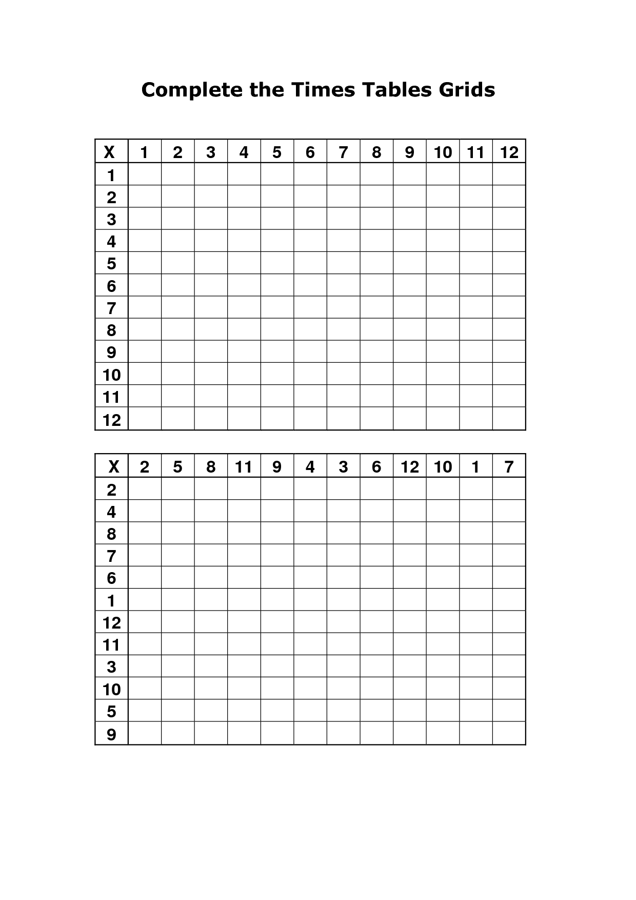 times tables grid printable - DriverLayer Search Engine