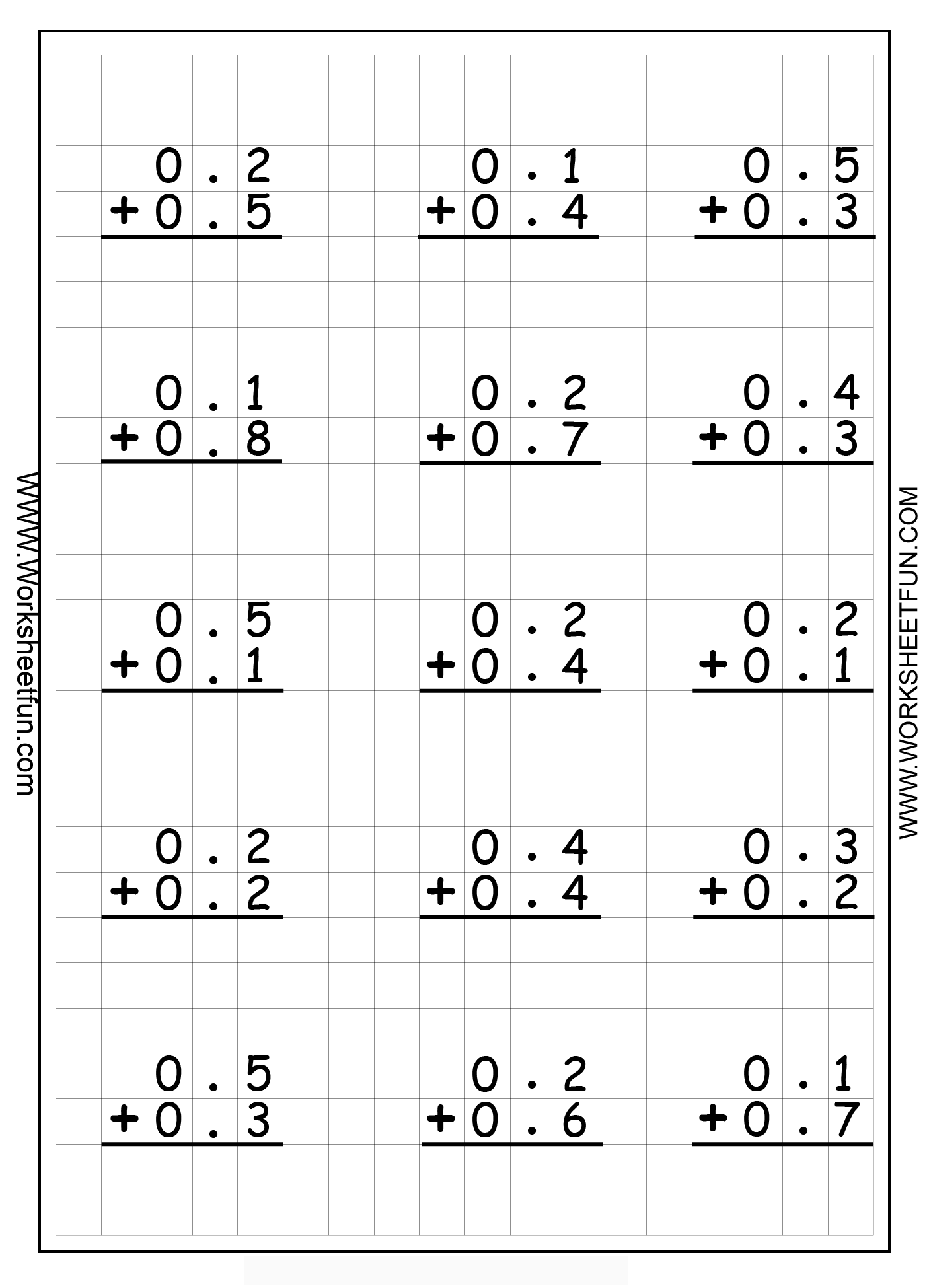 Free Printable Decimal Multiplication Worksheets