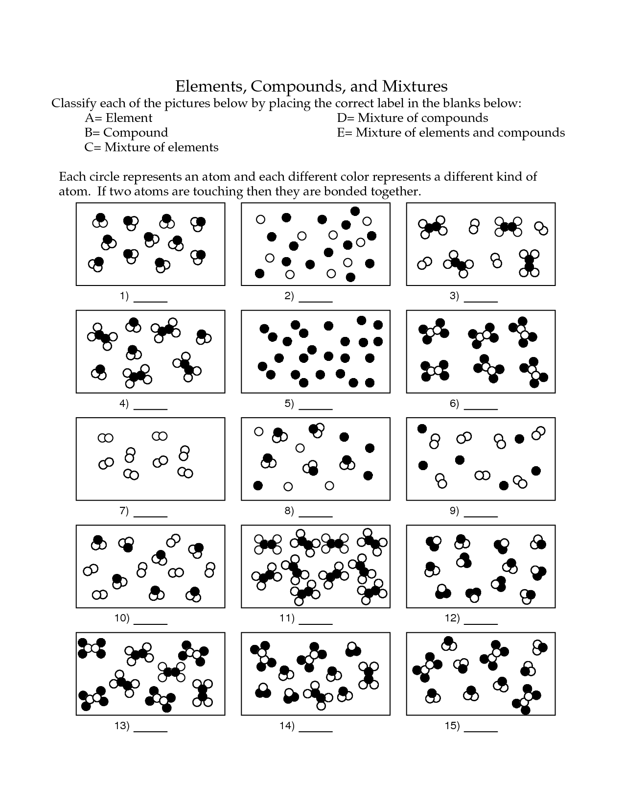 17 Best Images of Elements Compounds And Mixtures Worksheet  Element Compound Mixture Worksheet 