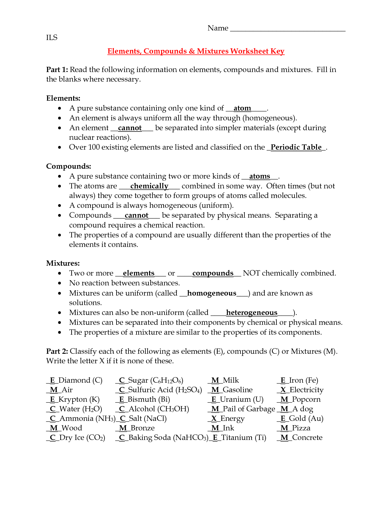 elements-compounds-and-mixtures-worksheet-answer-key-part-2