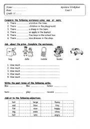 English Worksheets Grade 3