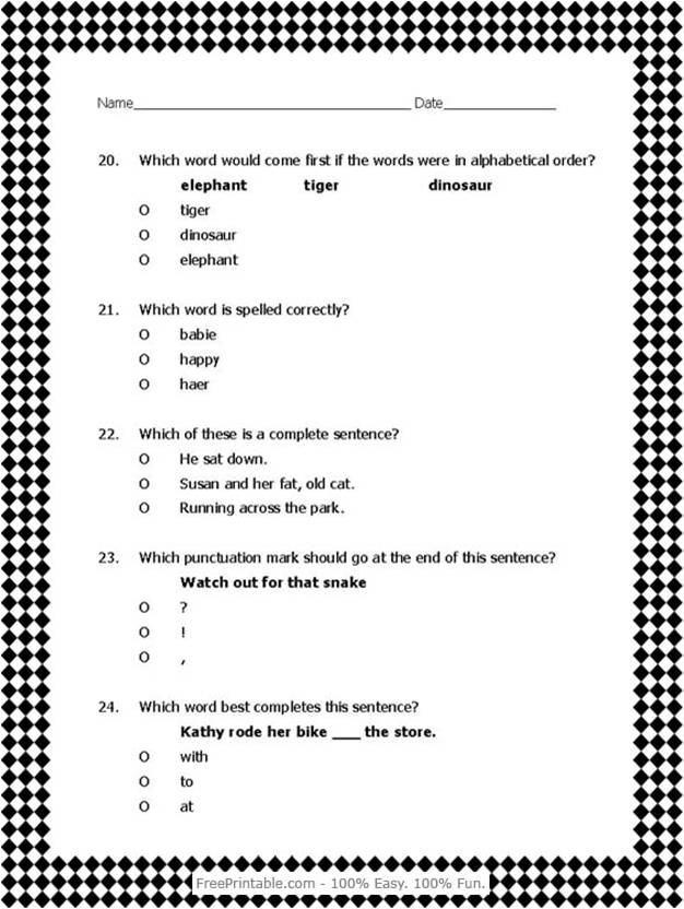  Printable Preposition Worksheets