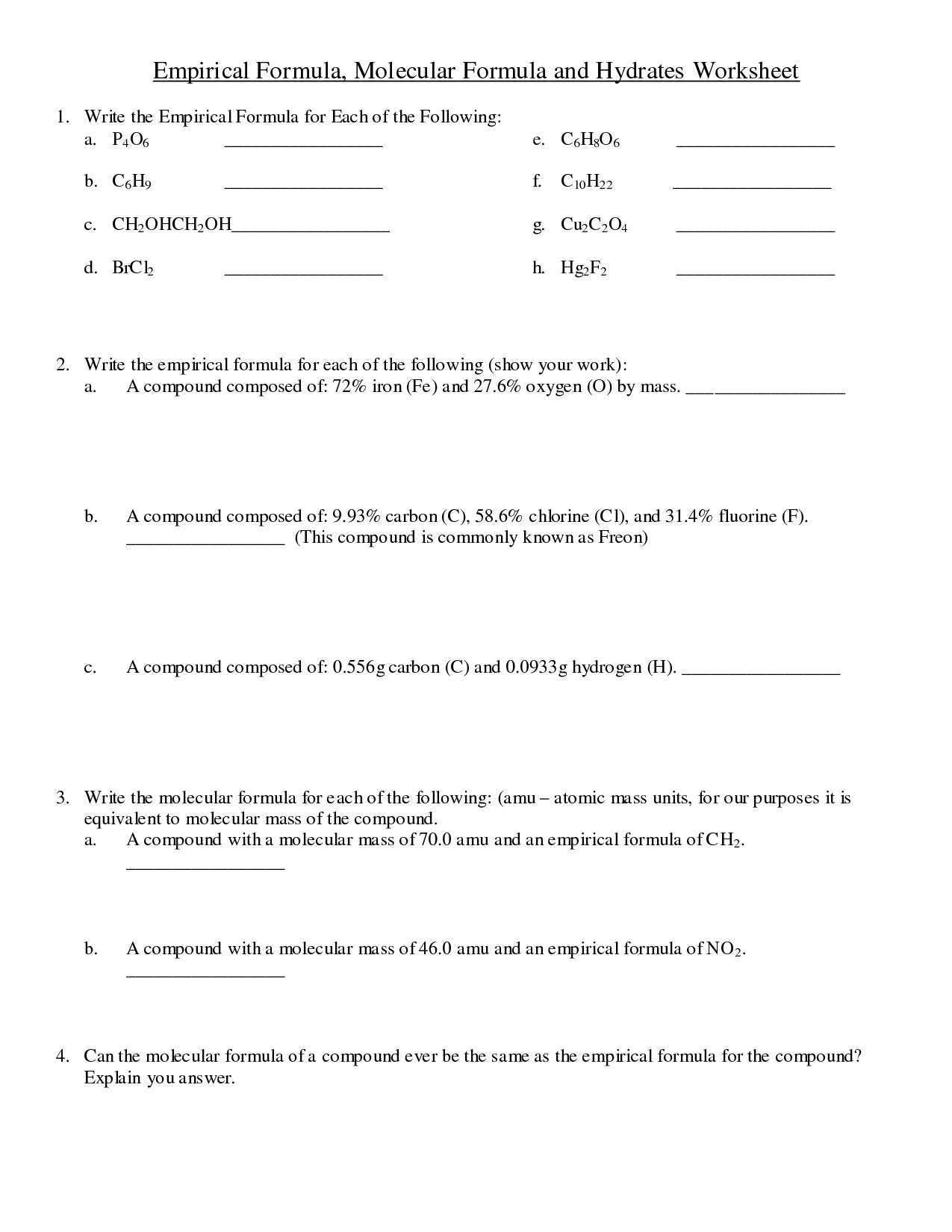 empirical-molecular-formula-practice-worksheets-answer-key