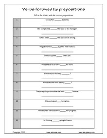 Preposition Worksheets for Kids