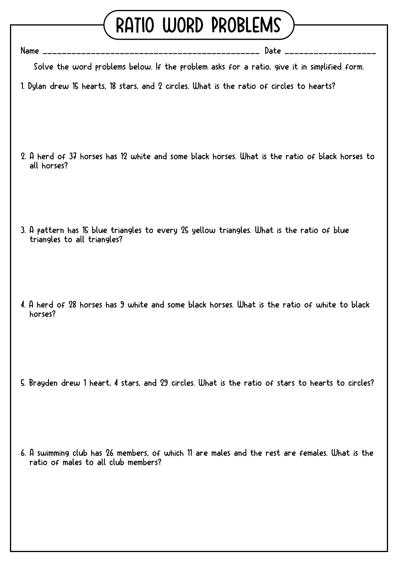 10 Best Images of Proportion Problems Worksheet - 6th Grade Ratio