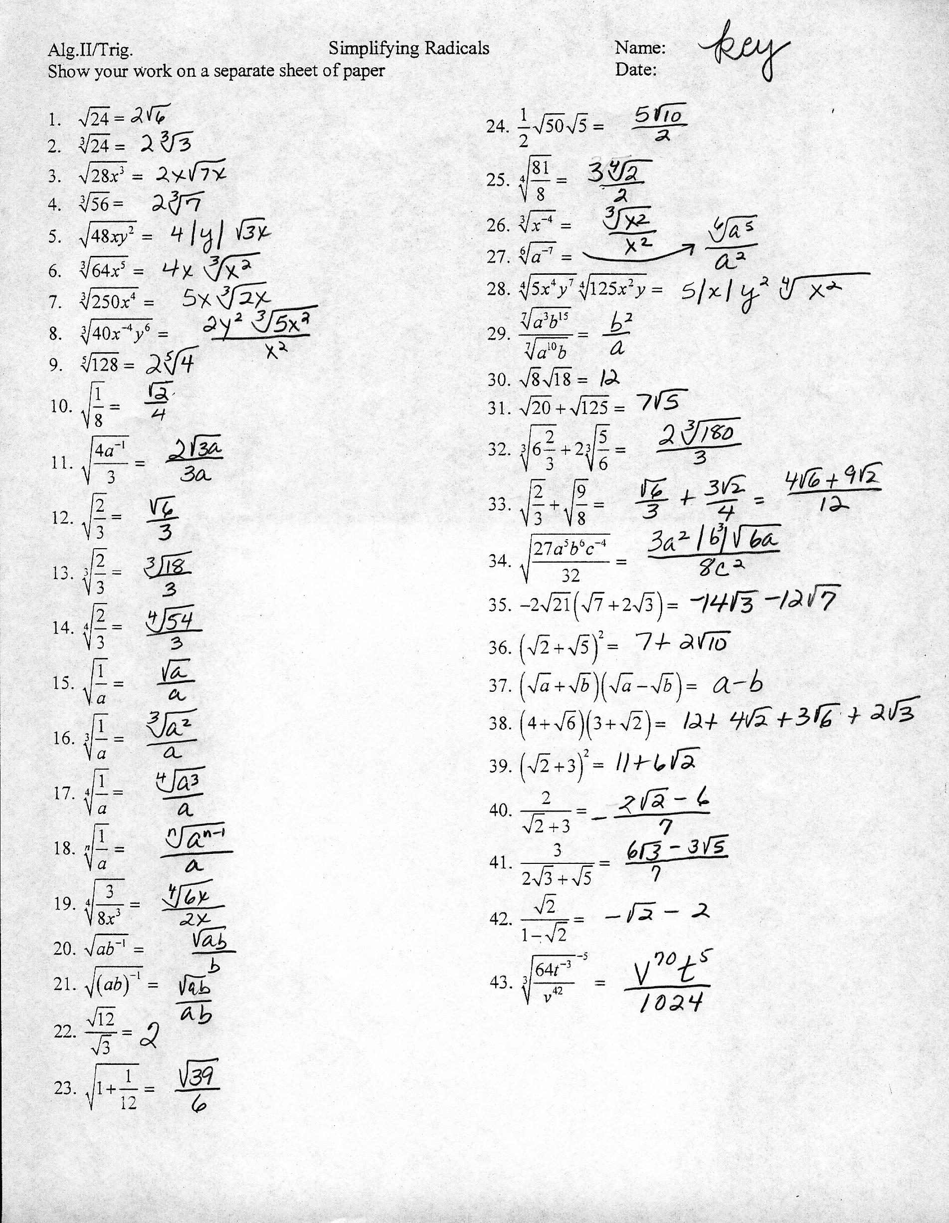 simplifying-radicals-worksheet-with-answers