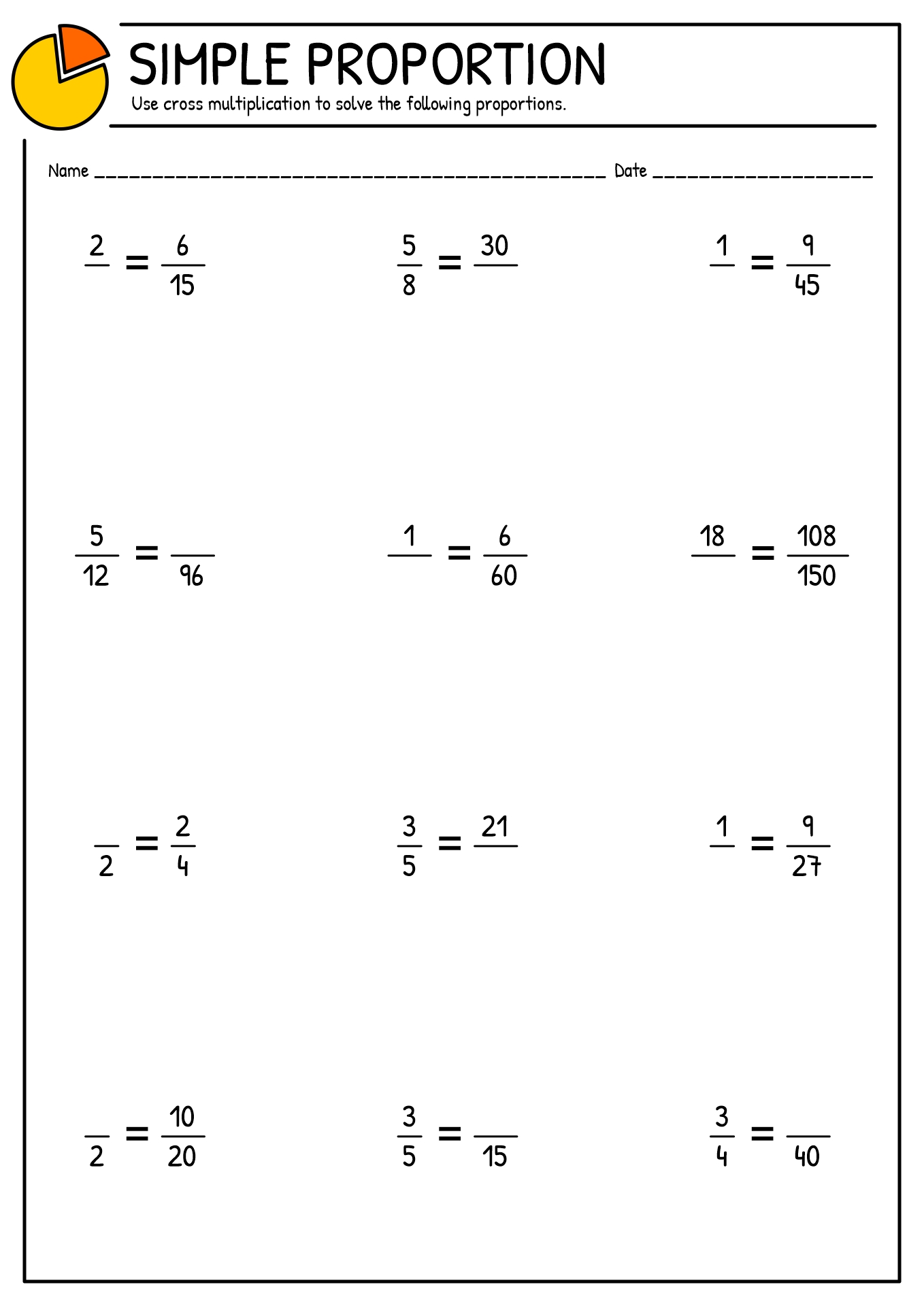 Solving Proportions Worksheet Answer Key