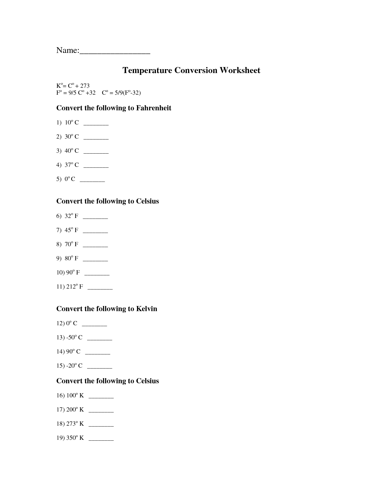 13 Best Images of Kelvin Temperature Conversion Worksheet  Kelvin Celsius Fahrenheit 